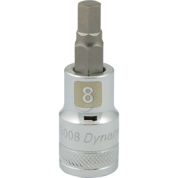 Tools 1/2" Drive Metric Hex Head, 8mm Bit Std Length, Chrome Socket